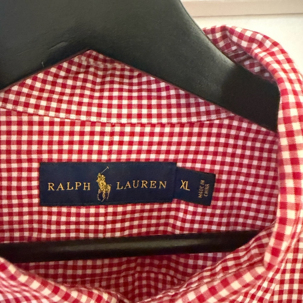 Men’s Polo Ralph Lauren Red Gingham Button Down Plaid Shirt XL - Picture 4 of 4